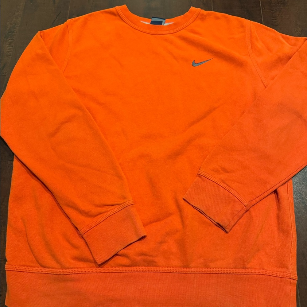 Nike Men's Bright Orange Crewneck Sweater
